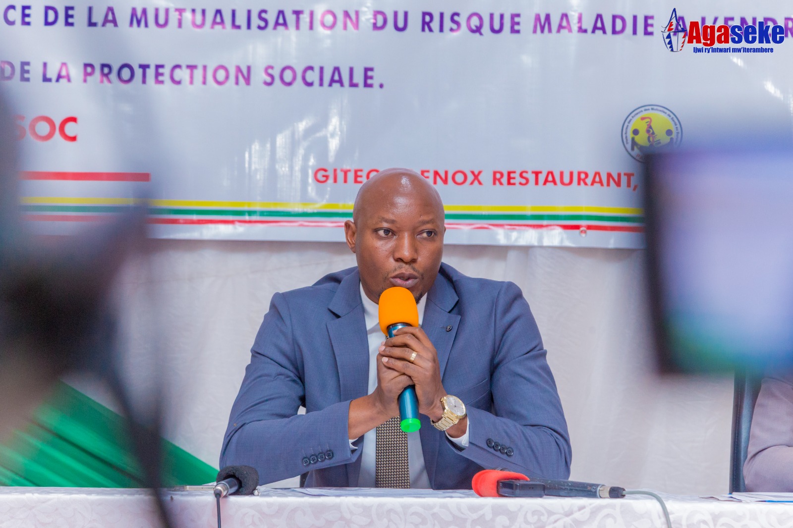 Photo du Secrétaire Exécutif Permanent de la Commission de la Protection Sociale (SEP/CNPS), Arcade NIMUBONA